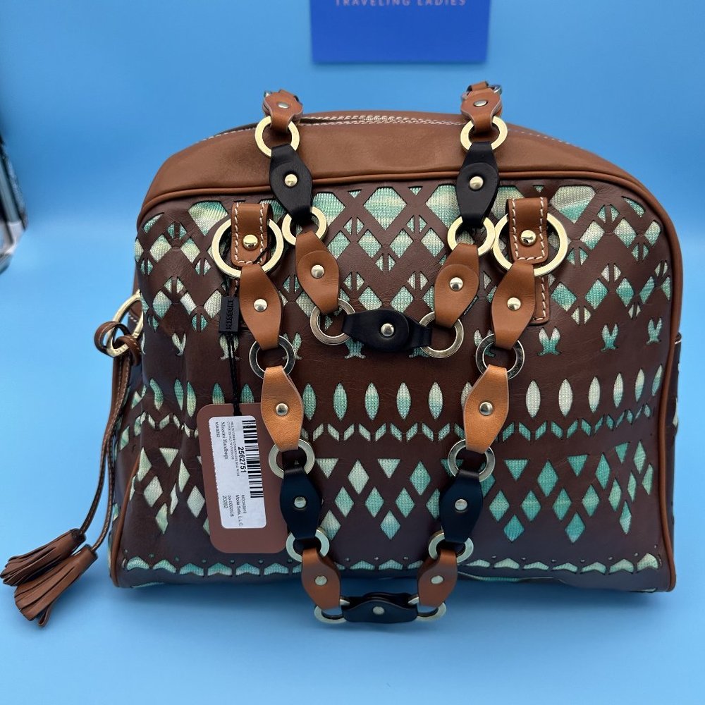 461. NWT Missoni Designer Leather Cutout Shoulder Bag - Picture 12 of 13